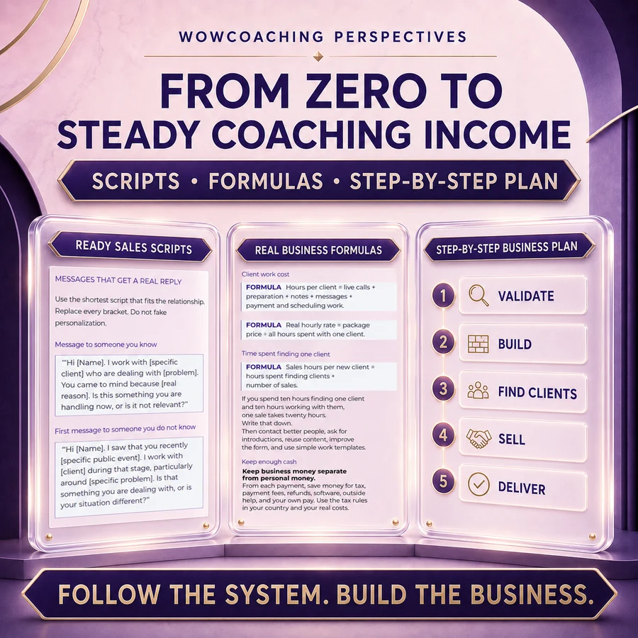 From Zero To Stable Coaching - step by step guide to building a stable coaching practice