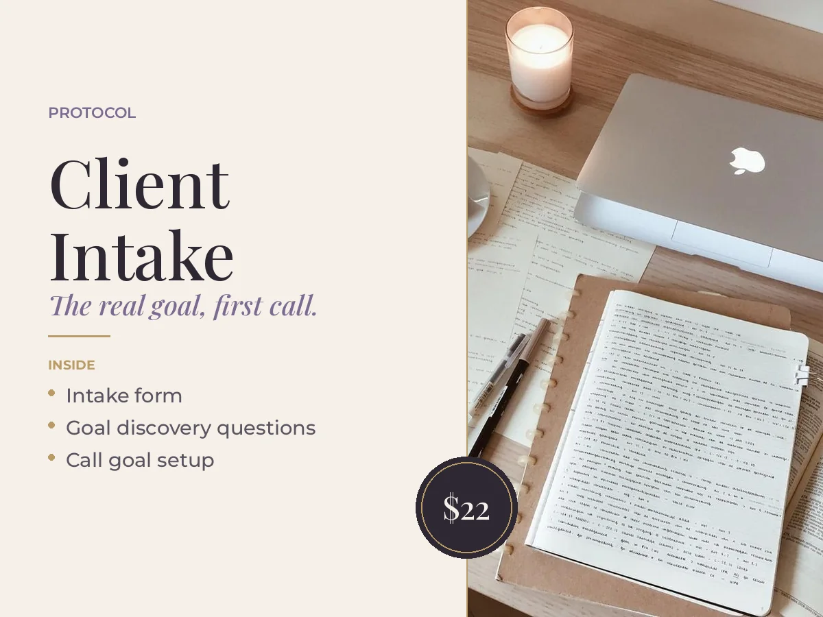 Client Intake Protocol & Goal Discovery Template coaching template cover